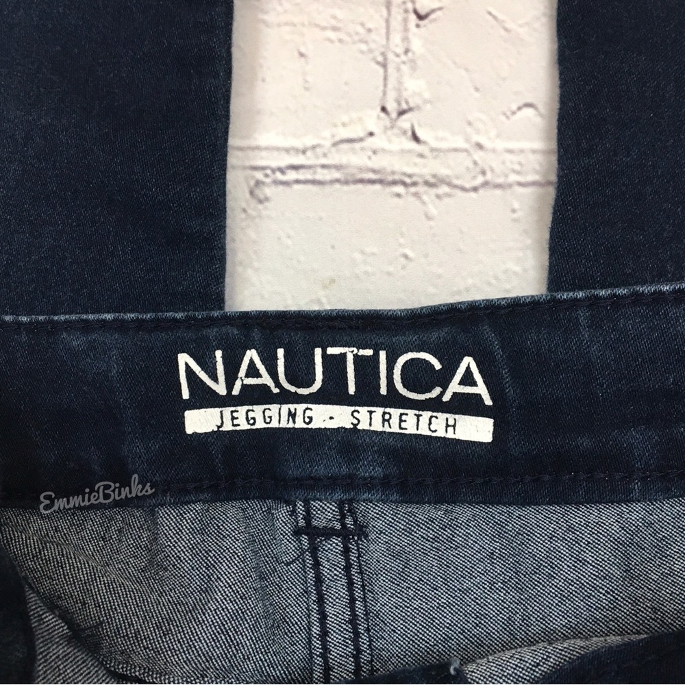 Girl’s Nautica Stretch Jeggings - Jean Leggings - Soft Dark Wash Jeggings Pants - Picture 9 of 13